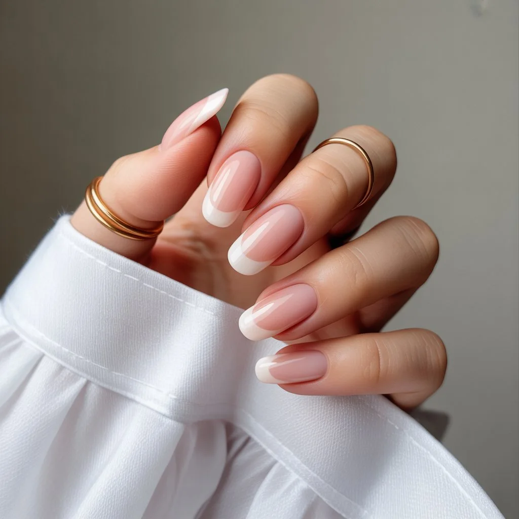 Sheer Pink Veil Nails