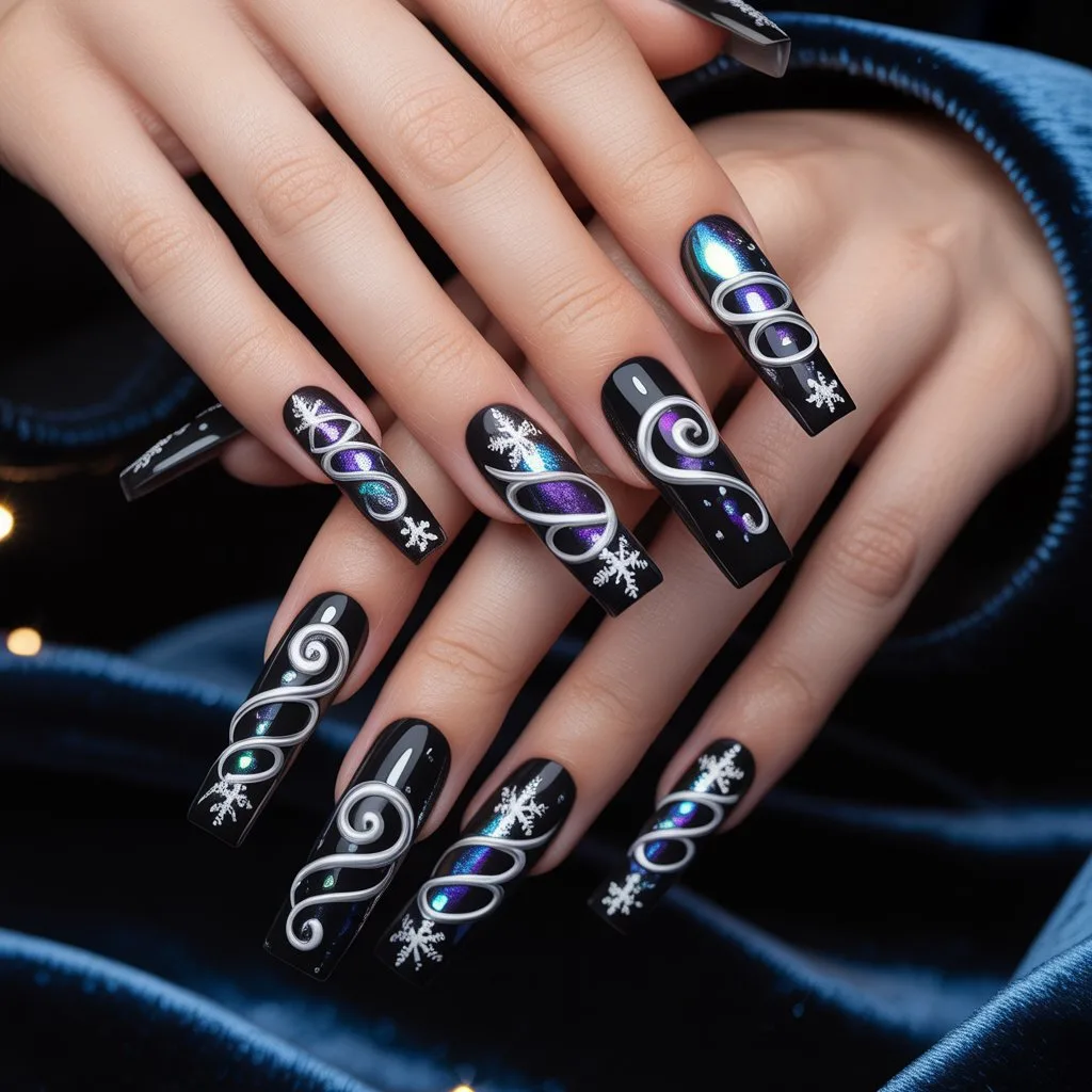 Silver Spiral Ornament Nails