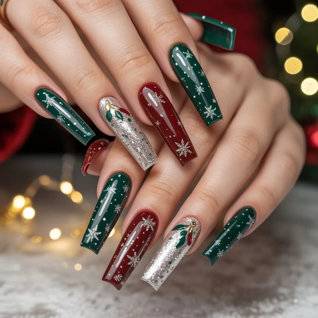 Silver Star Dust Nails