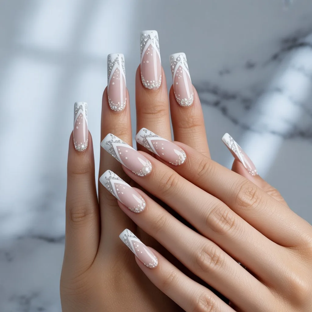 Snowfall Micro-Detail French Nails