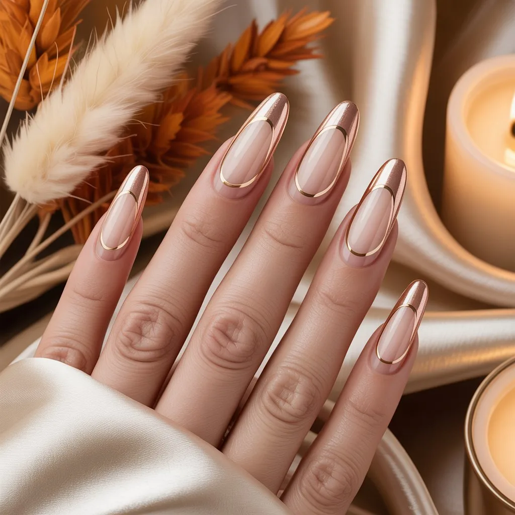 Soft Gold Arc French Nails