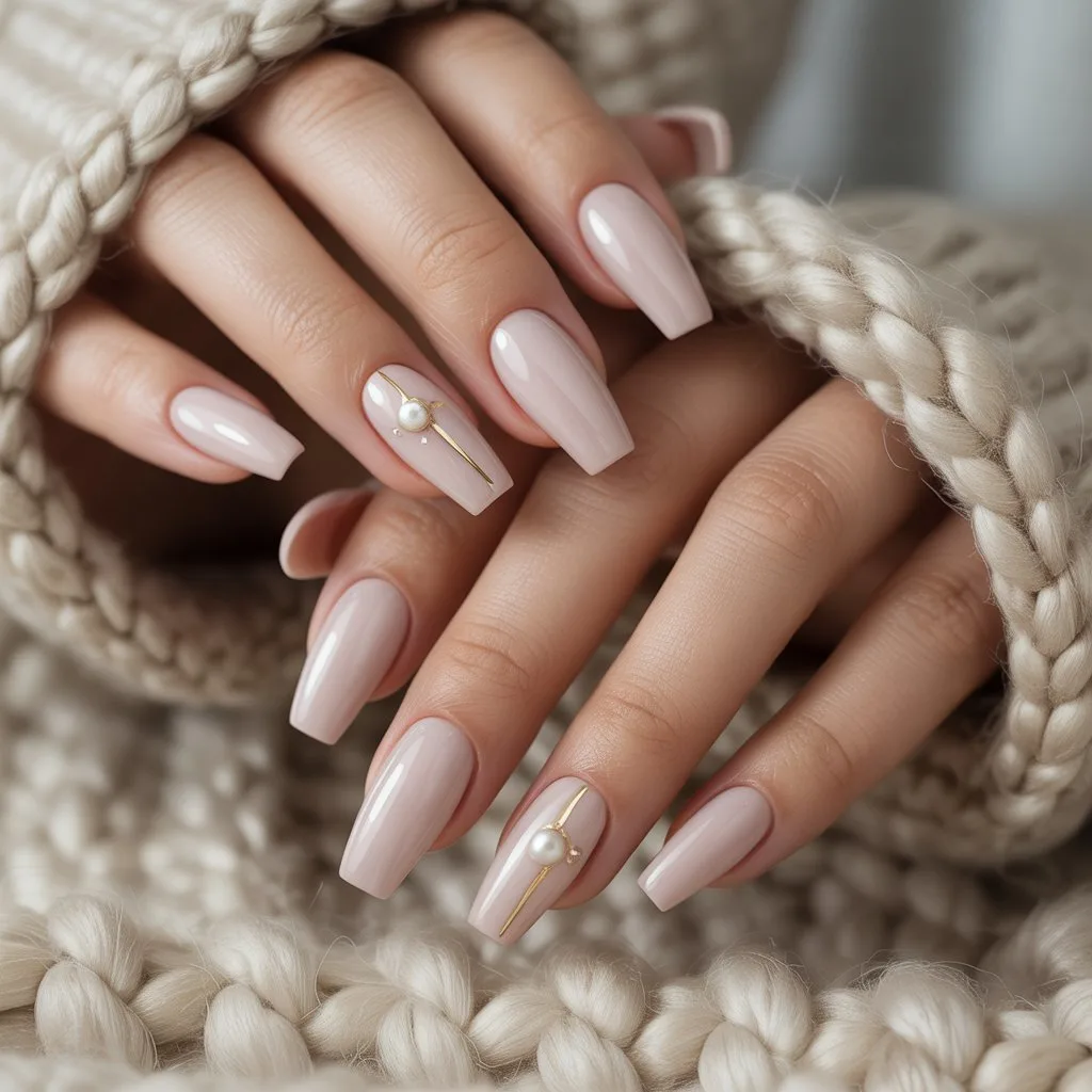 Soft Oat Milk Nude Nails