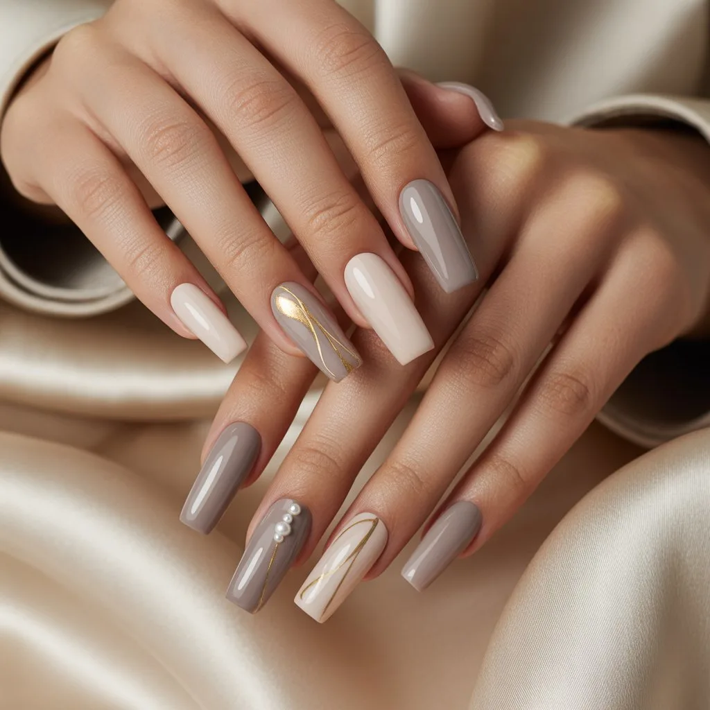 Soft Taupe Neutral Nails