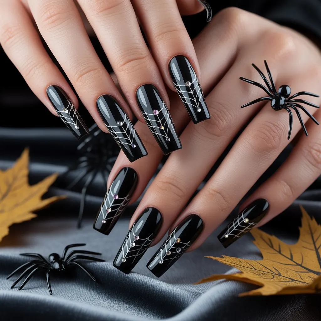 Spider Web Tip Nails