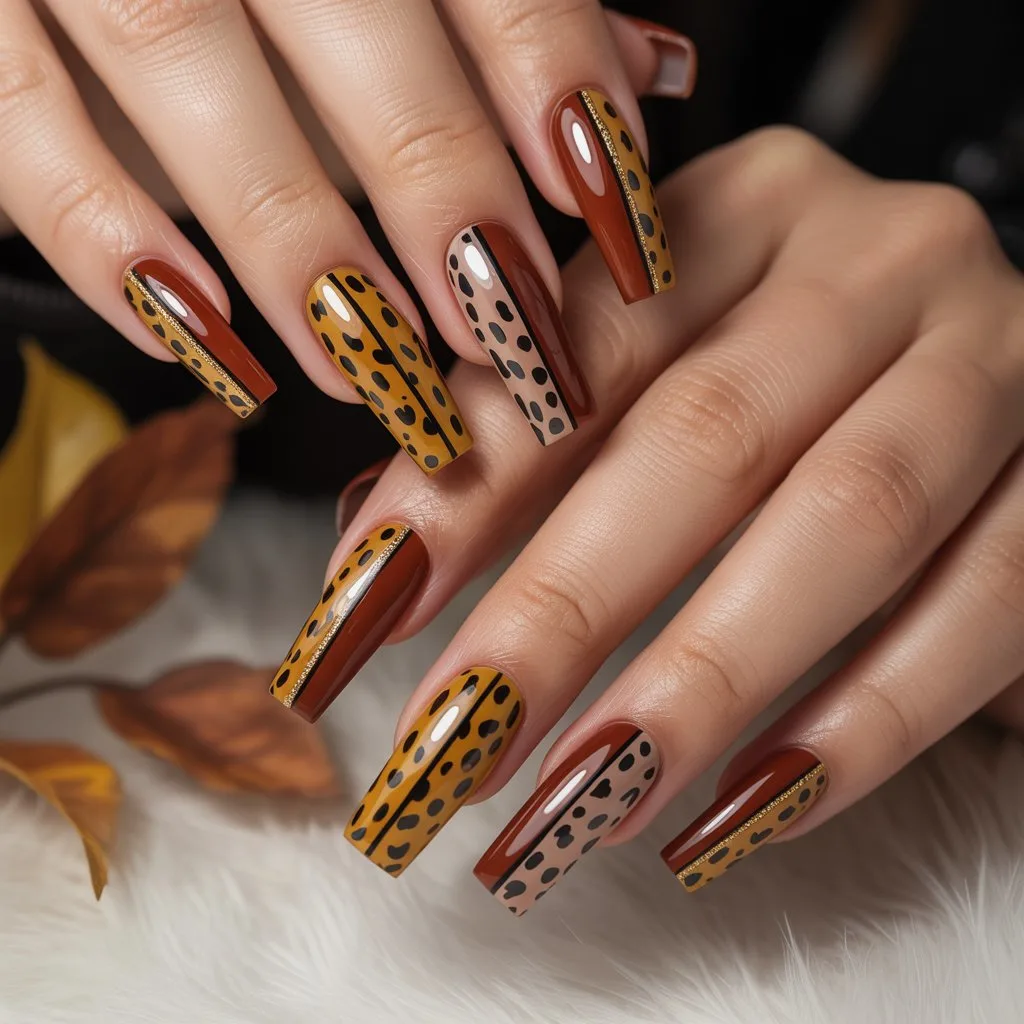 Split-Design Cheetah Nails