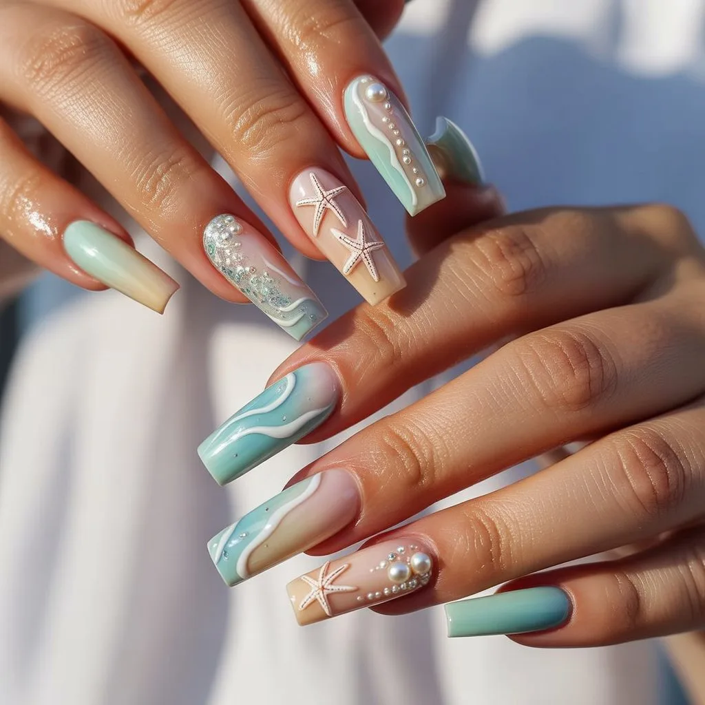 Starfish Accent Beach Nails