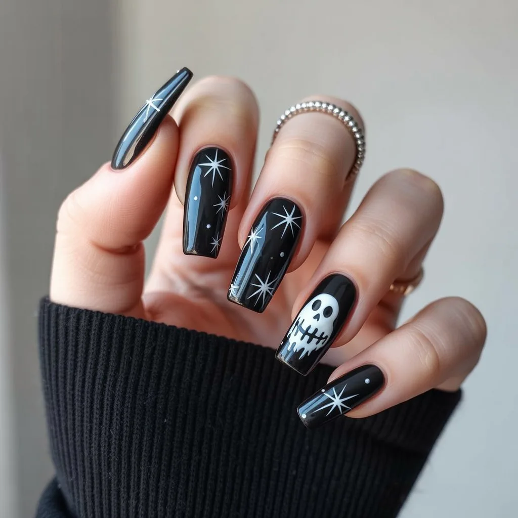 Starry Night Spooky Nails