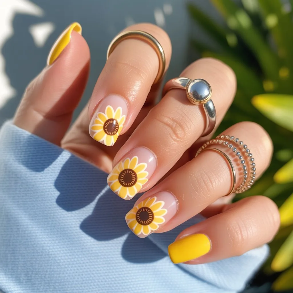 Sunflower Pop Nails
