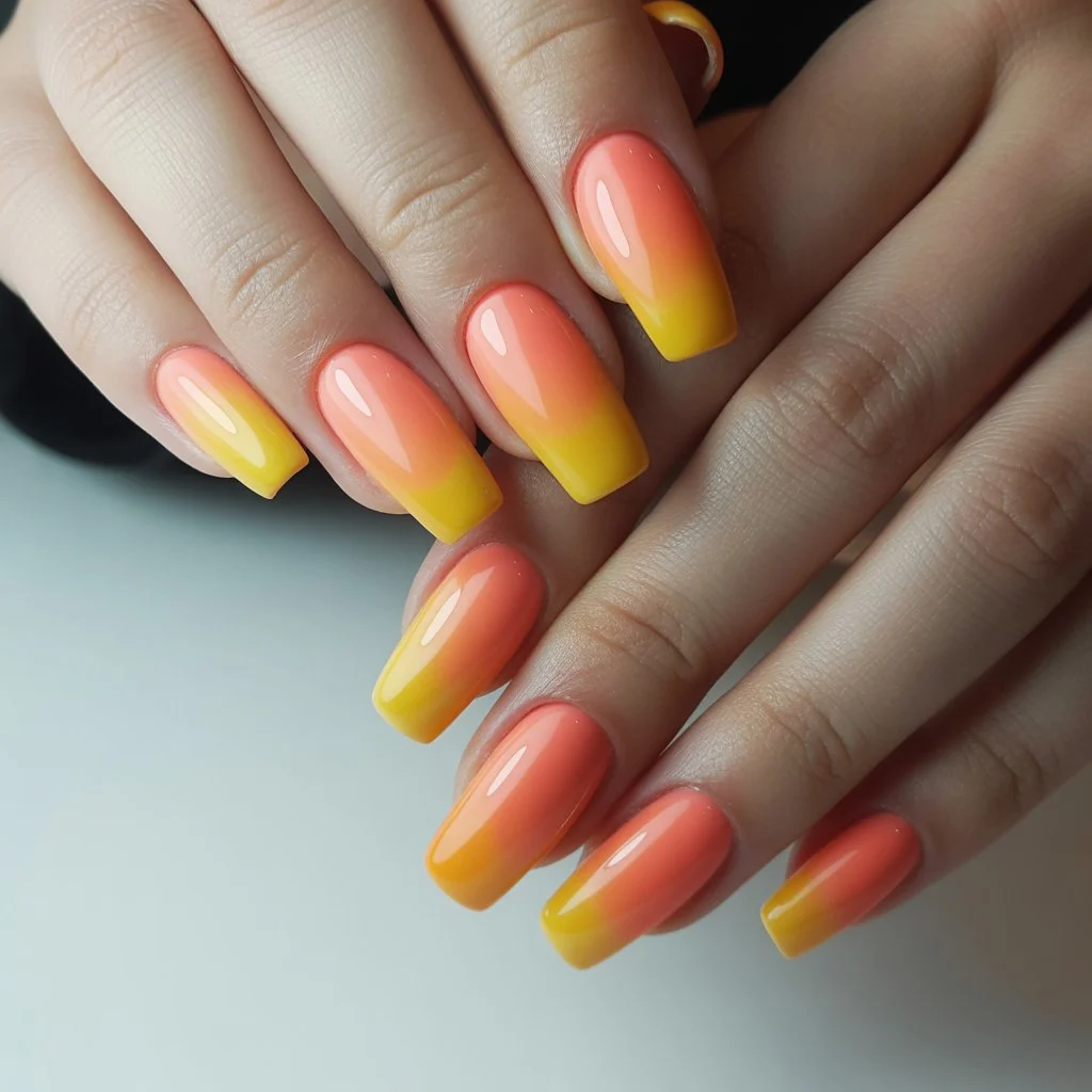 Sunset Ombre Gel Nails