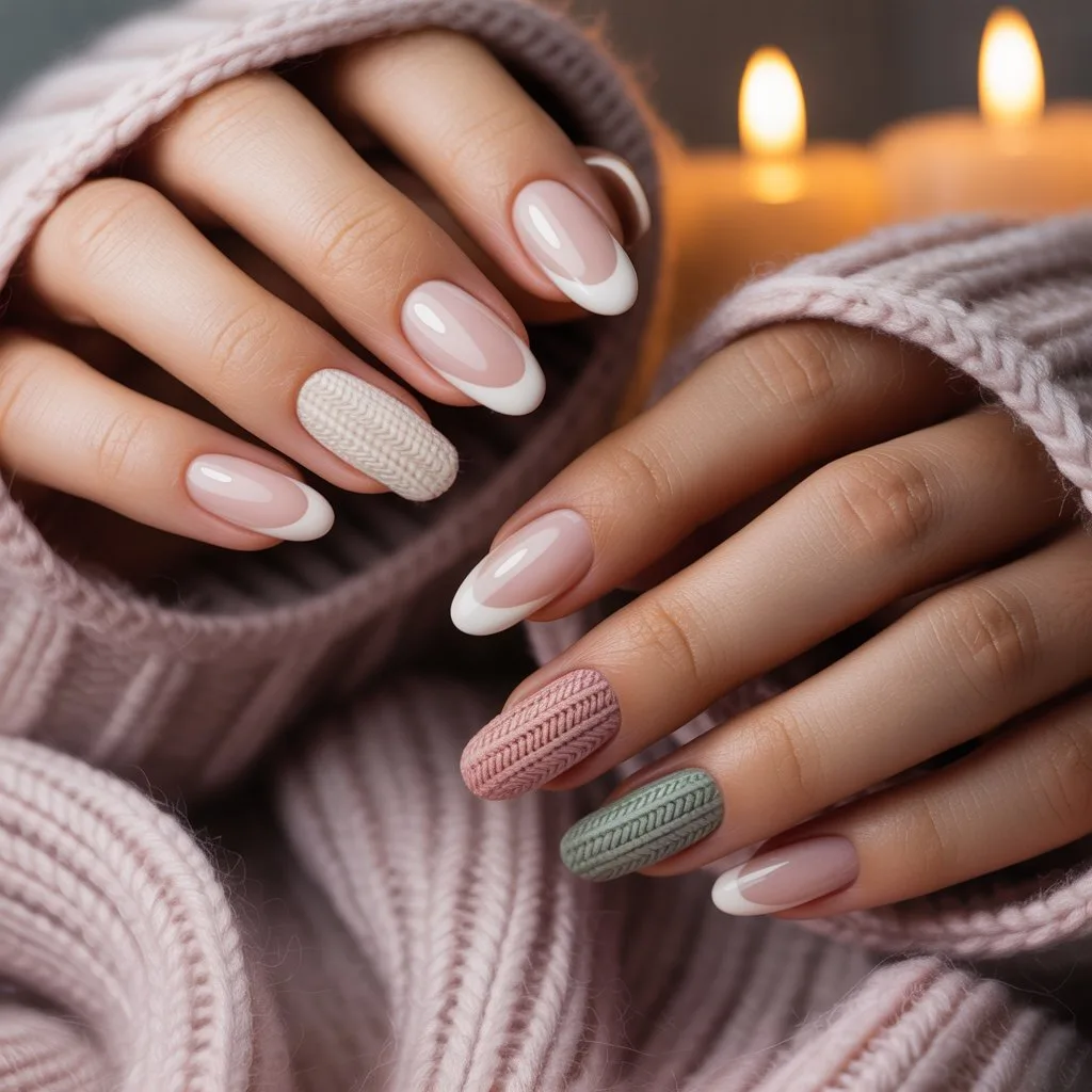 Sweater Texture Mini Accent Nails