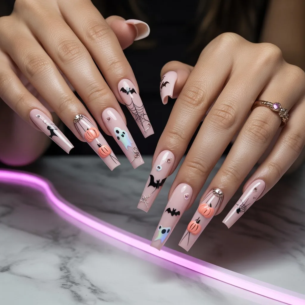 Sweetheart Boo Nails