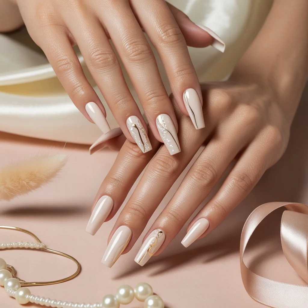 Vanilla Cream Gel Nails