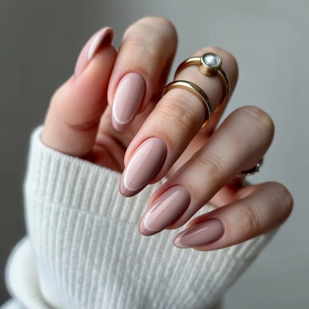 Warm Latte Nude Nails