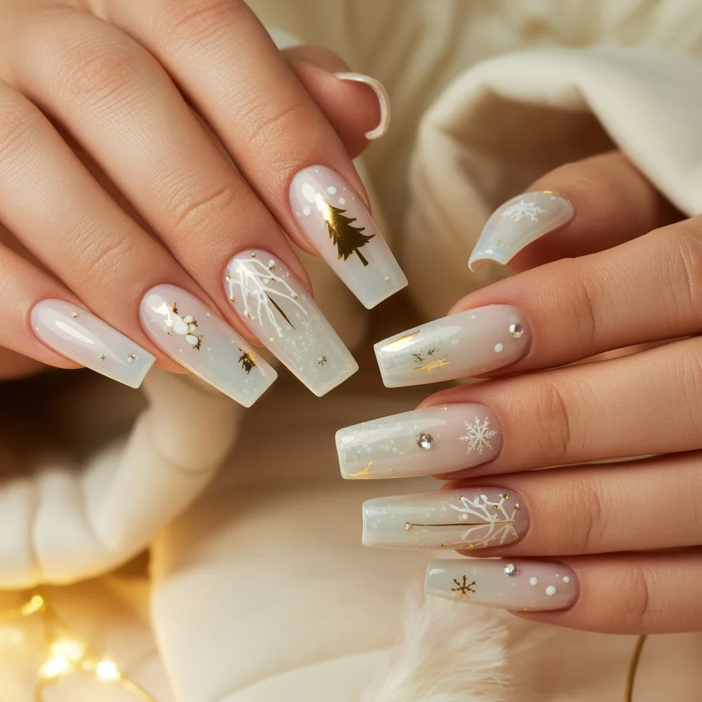 Winter Glow Milk-Gel Nails