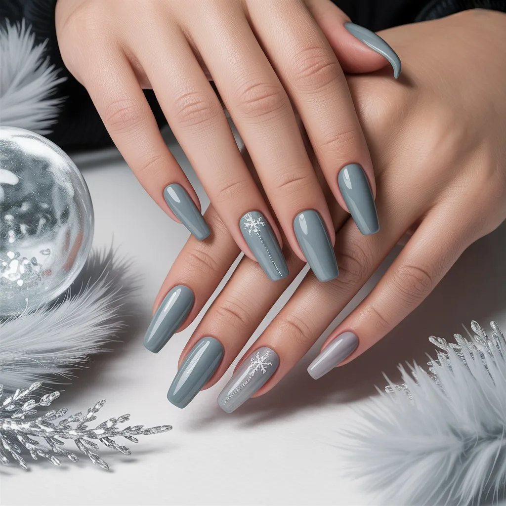 Winter Mist Grey Nails