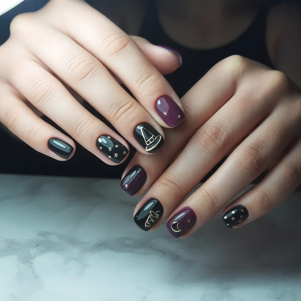 Witch Hat Accent Nails