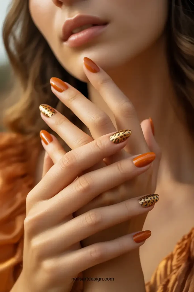 Burnt Orange Glam Nails