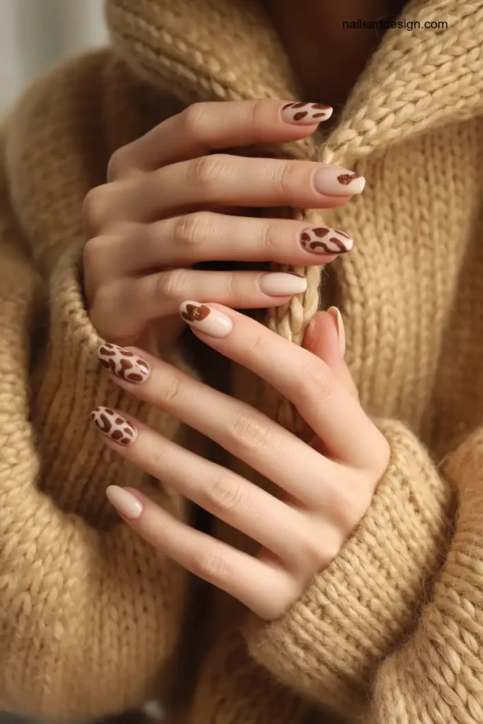 Cream & Cocoa Nails