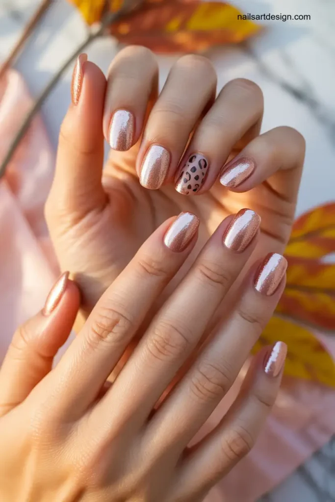 Rose Gold Autumn Nails