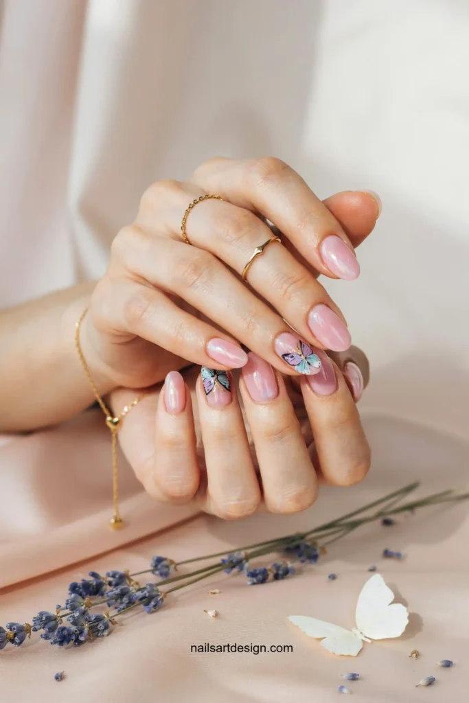 Butterfly Accent Nails