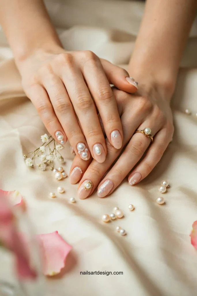 Pearlcore Birthday Nails