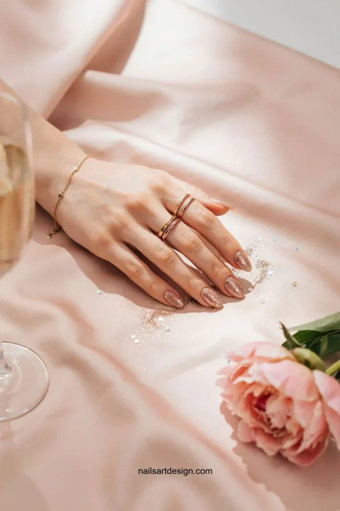 Rose Gold Glam Nails