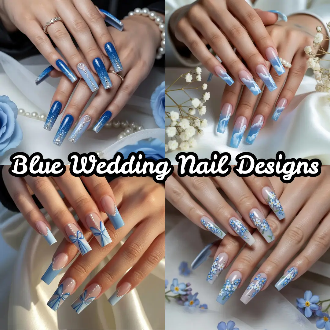 Blue Wedding Nail Designs