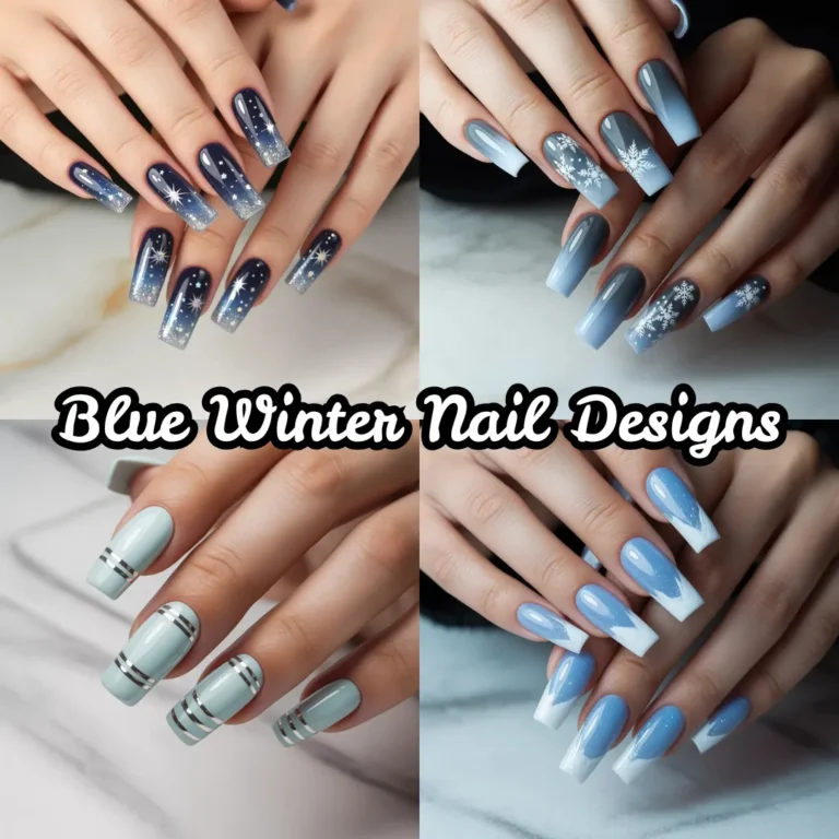 Blue Winter Nail