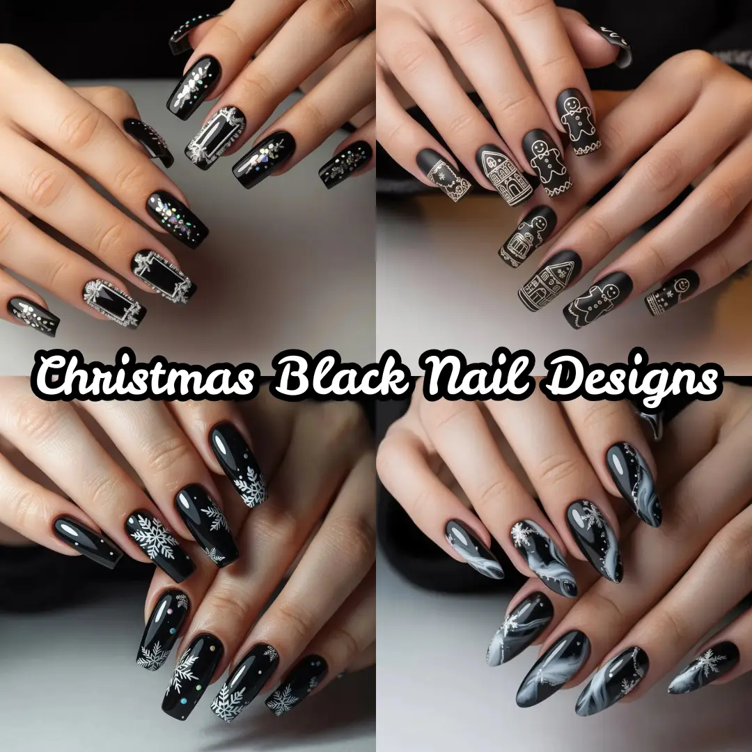 Christmas Black Nail Designs