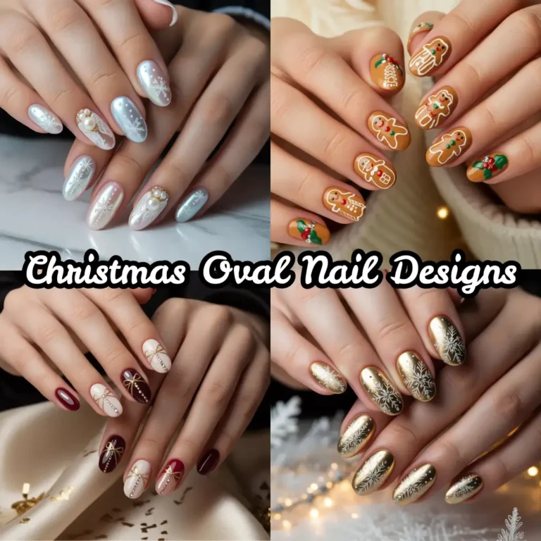 Christmas Oval Nails