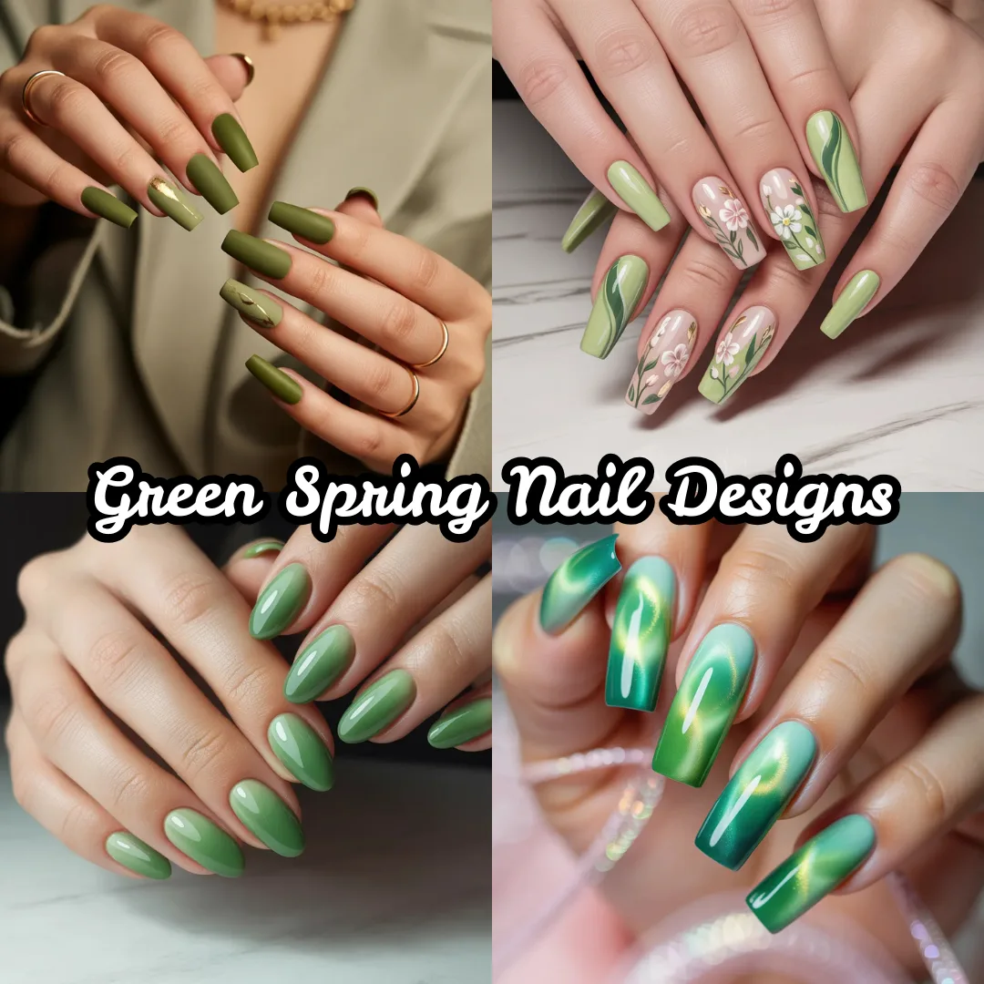Green Spring Nails design