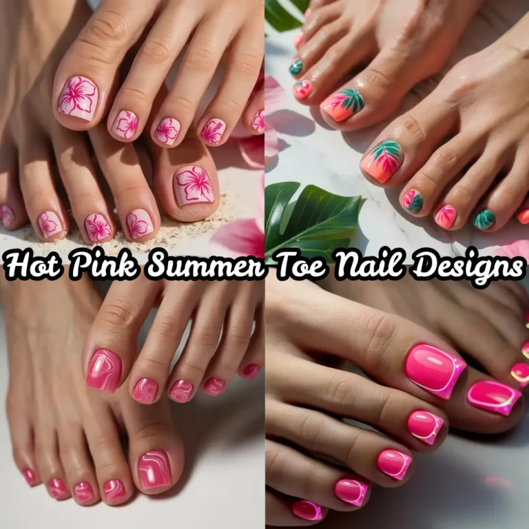 Hot Pink Summer Toe Nail Designs