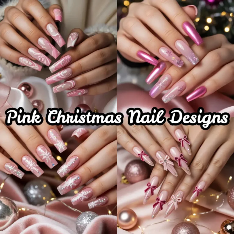 Pink Christmas Nail Designs
