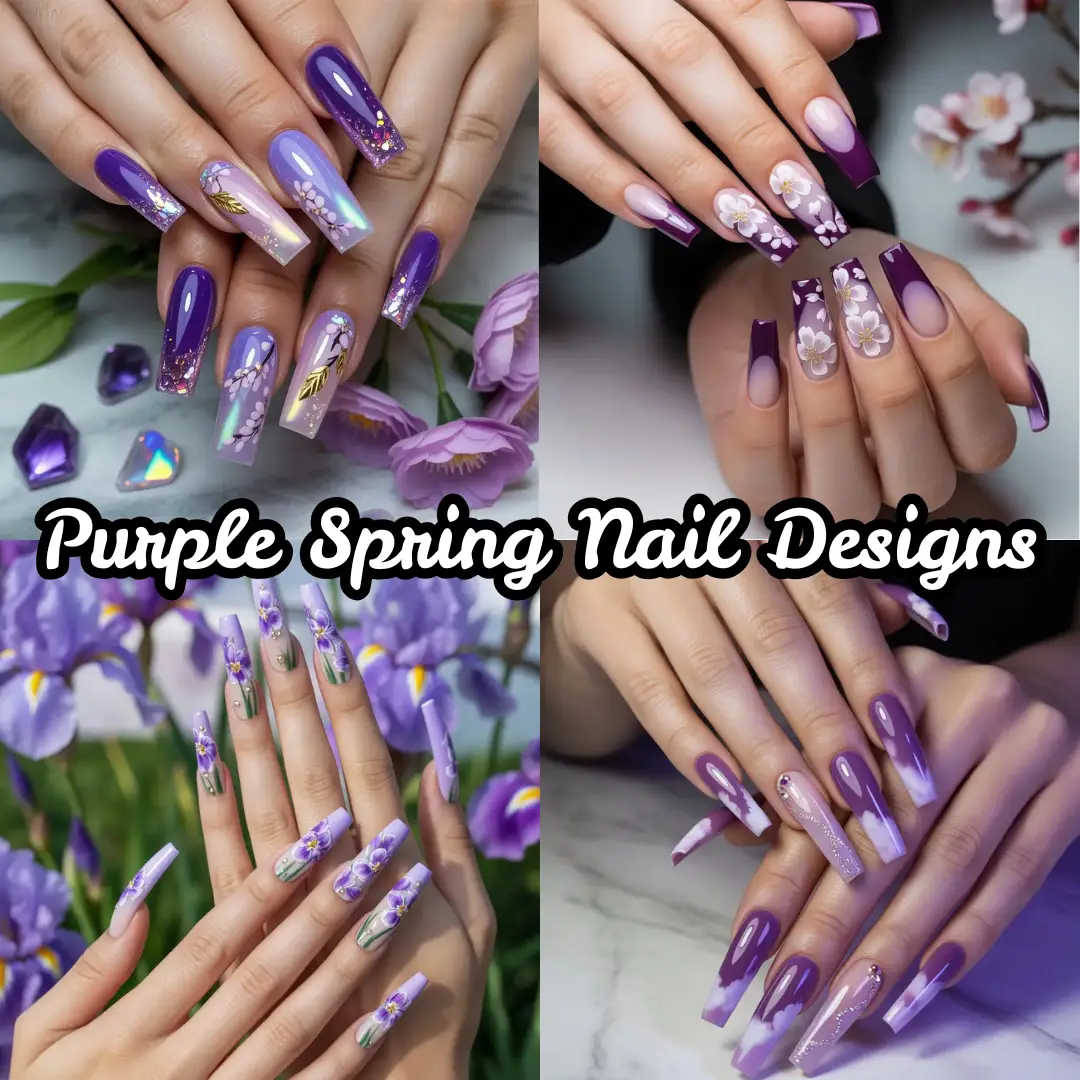 Purple Spring Nail Designs
