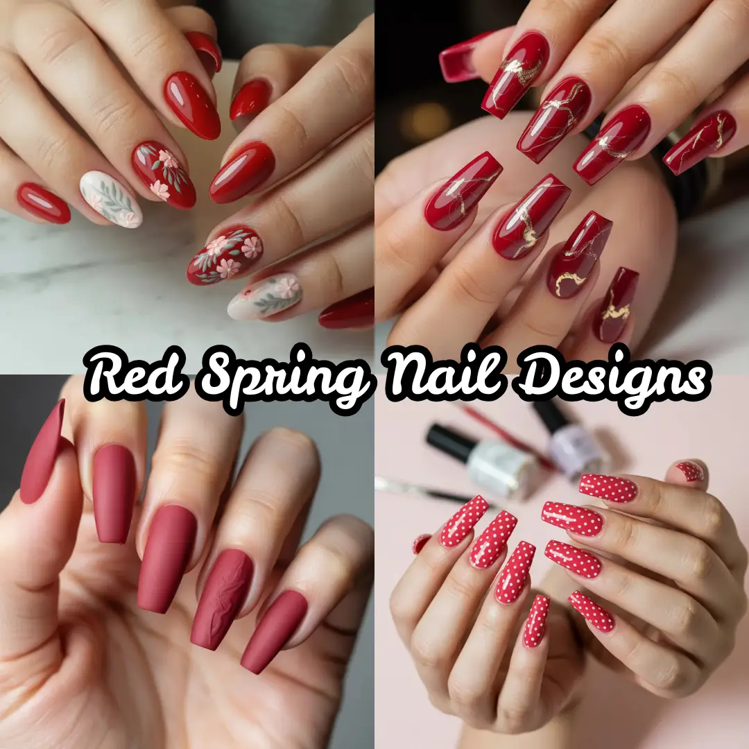 Red Spring Nails