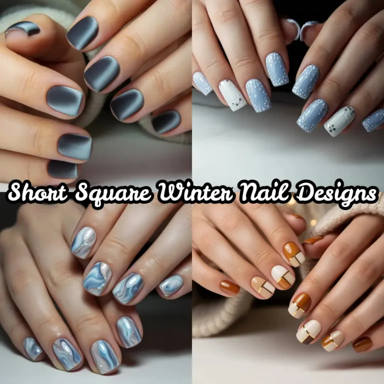 Short Square Winter Nail Designs