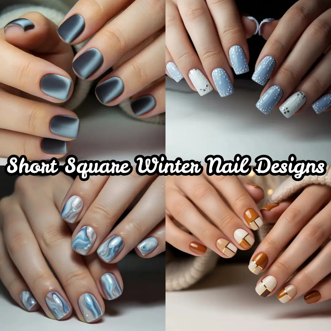 Short Square Winter Nail Designs