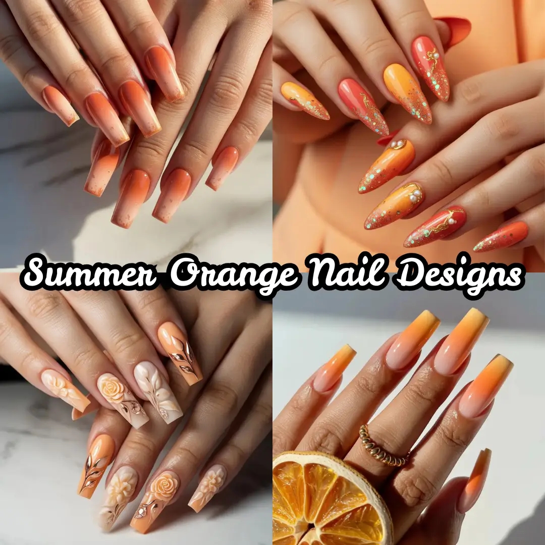 Summer Orange Nail Designs