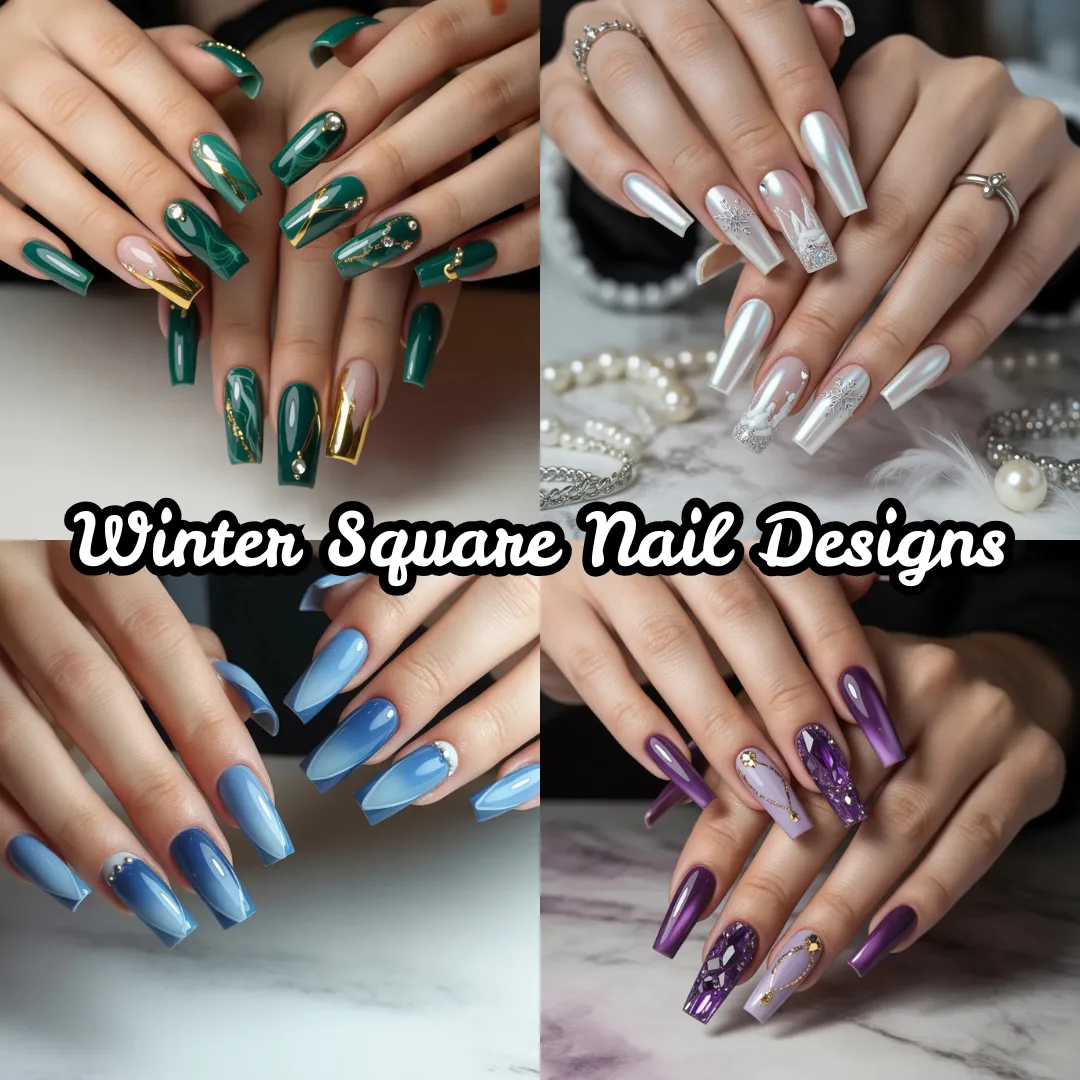 Winter Square Nail Designs