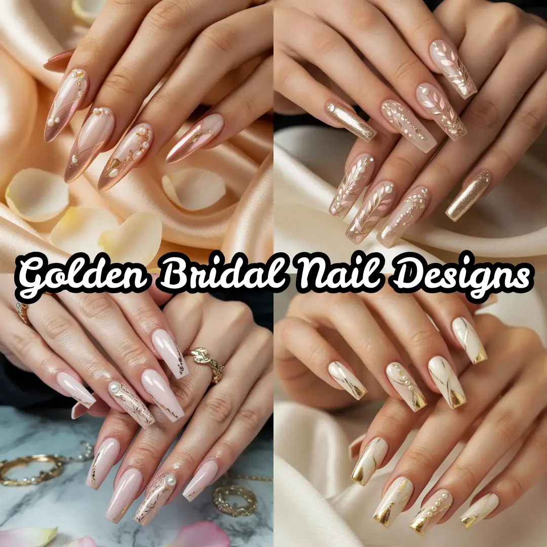 Golden Bridal Nail