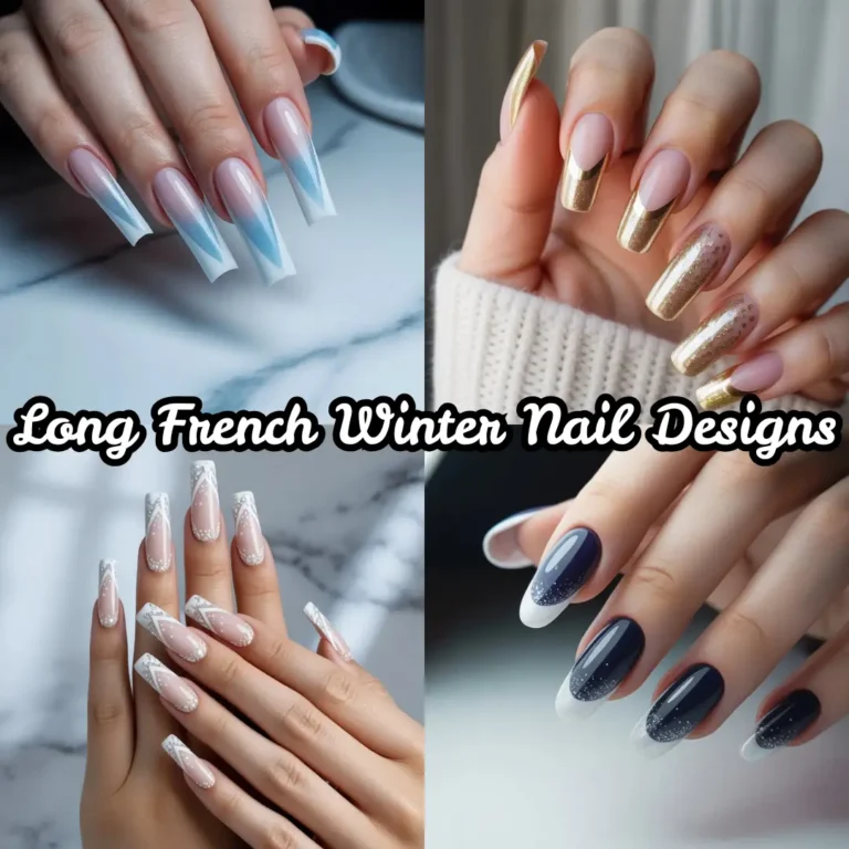 Long French Winter Nail Designs