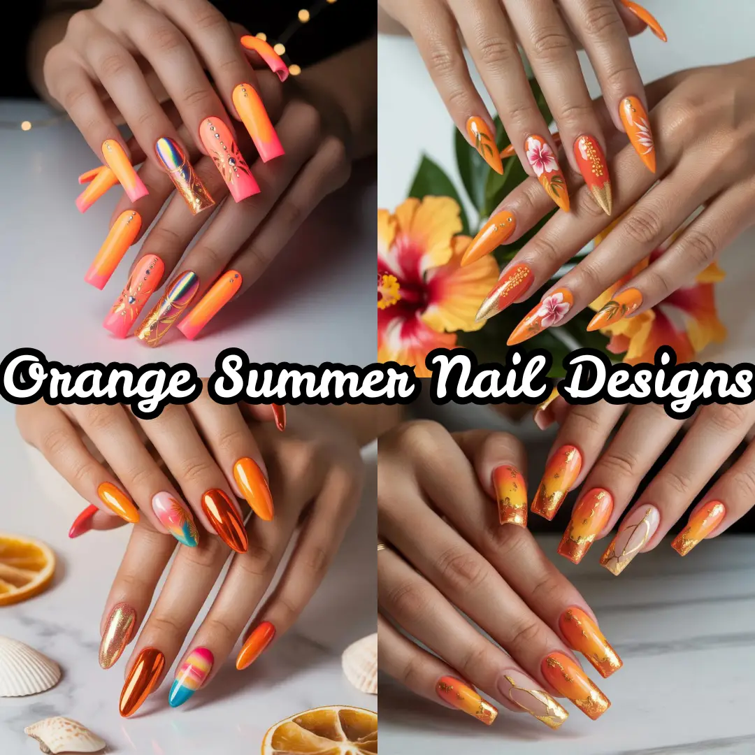 Orange Summer Nail