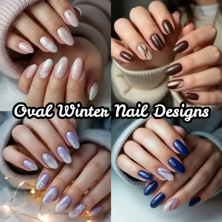 Oval Winter Nail Designs