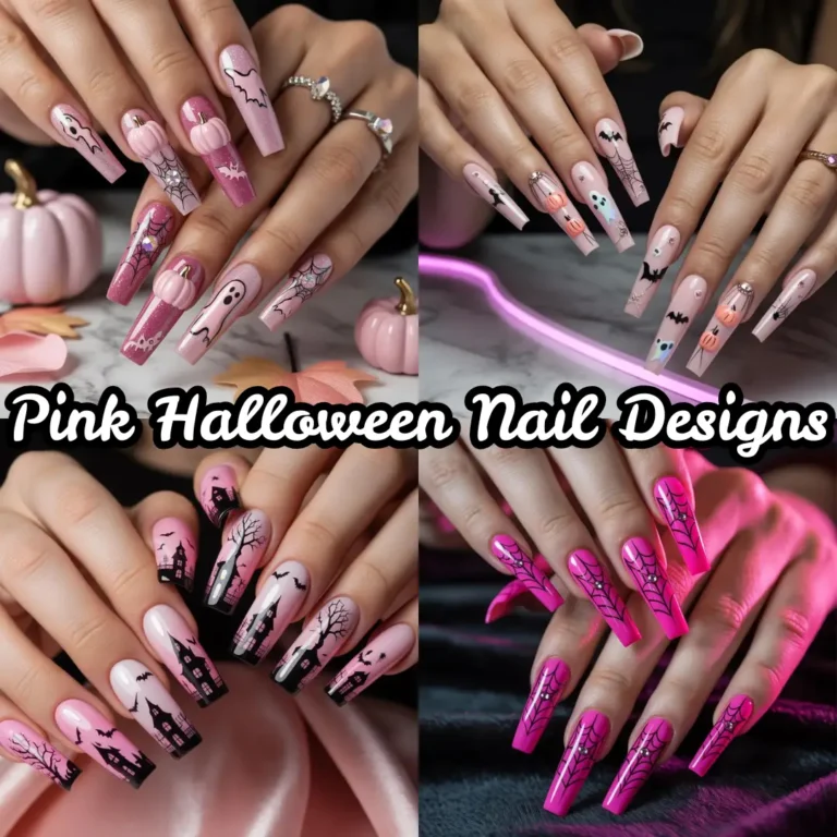 Pink Halloween Nail Designs