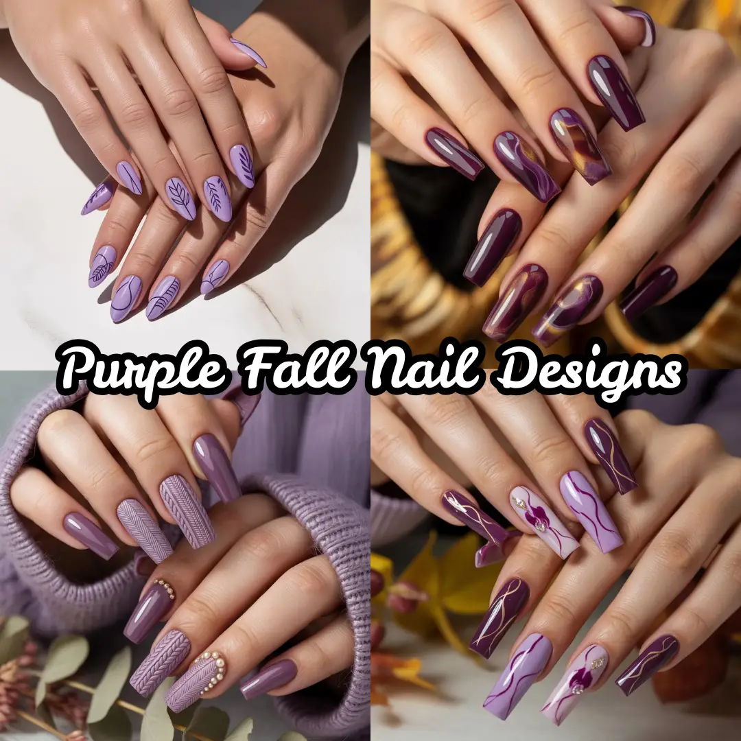 Purple Fall Nail Designs