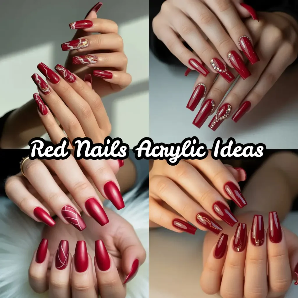 Red Nails Acrylic Ideas
