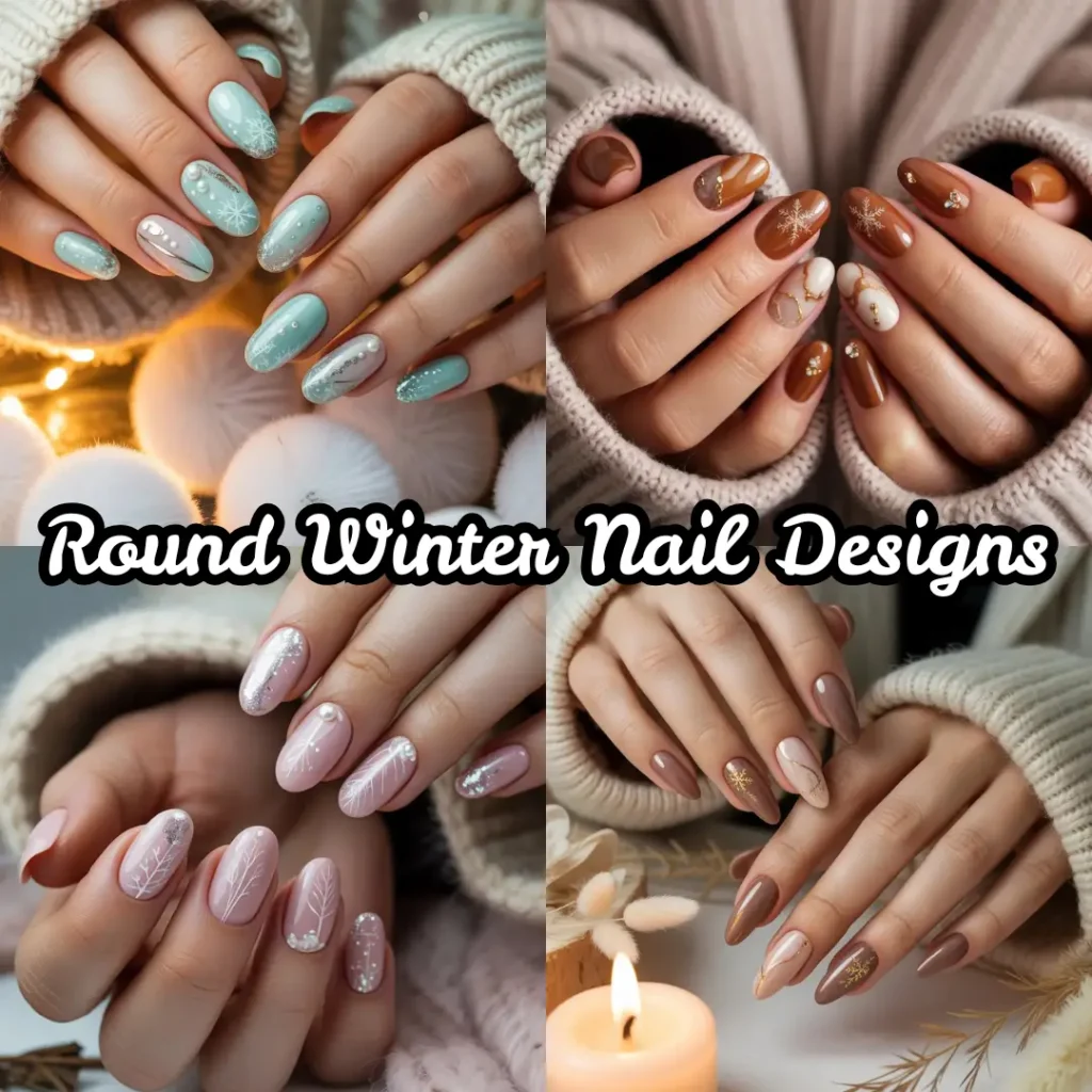 Round Winter Nail Designs