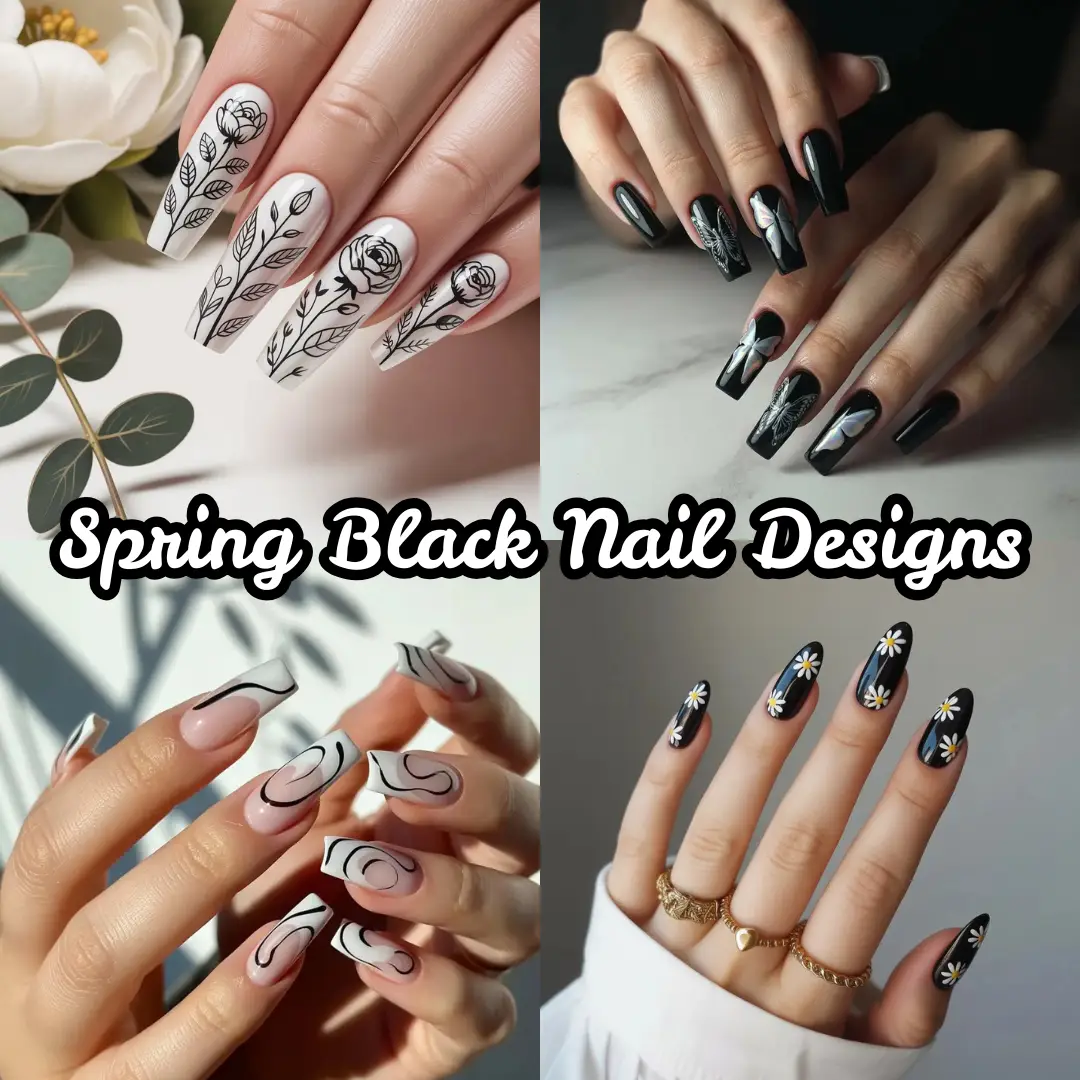 Spring Black Nail Designs