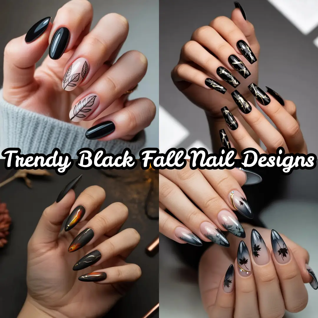 Trendy Black Fall Nail
