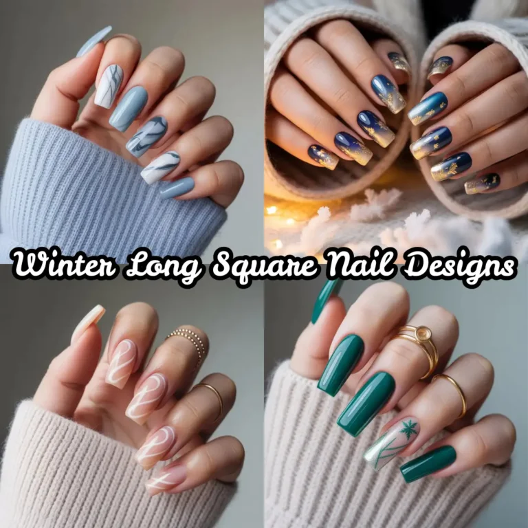 Winter Long Square Nail Designs